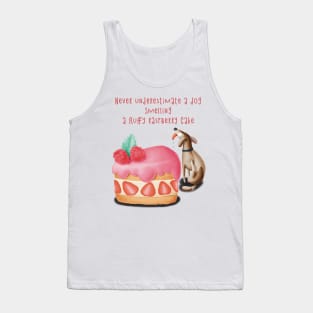 Dog smelling a cake Tank Top